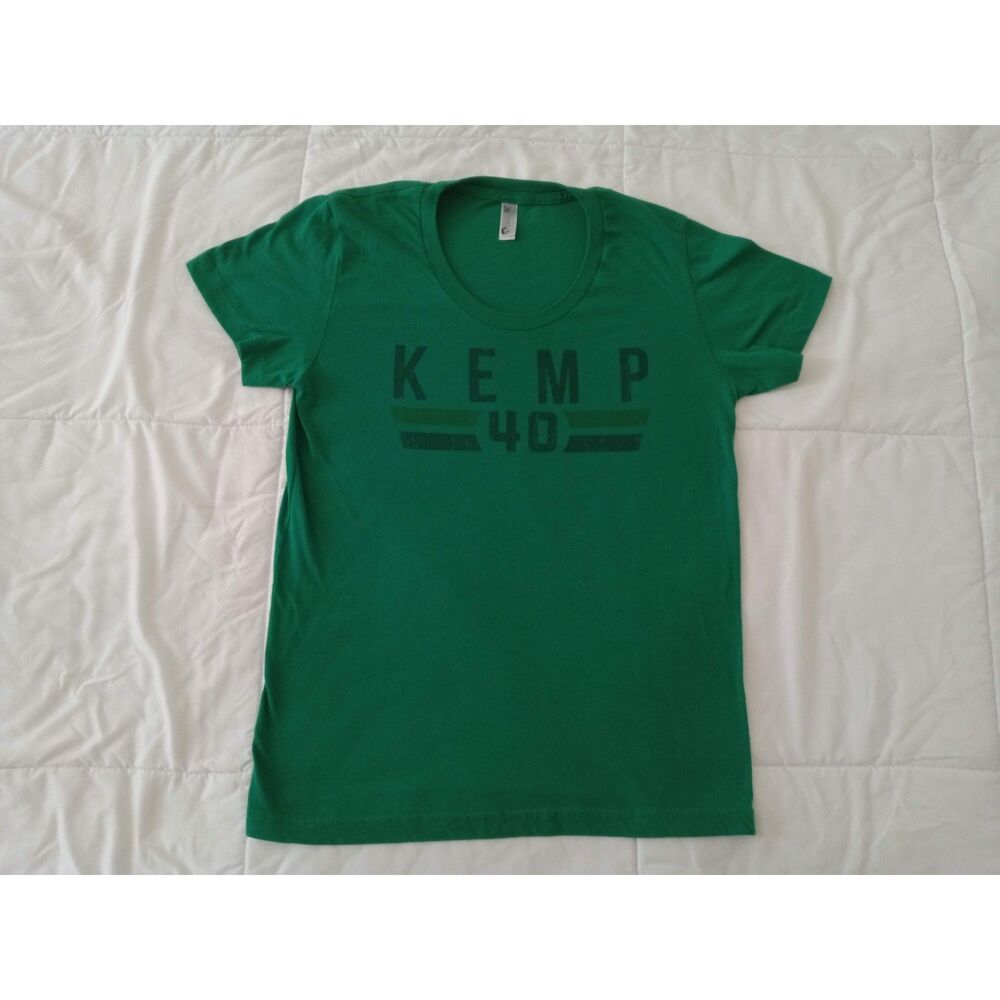 Seattle SuperSonics Shawn Kemp 40 Green T-shirt Women's Large SEA 206 NBA Sonics